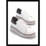 Bambi Beyaz Siyah Leather Kadın Sneaker K01902525403