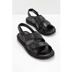 Bambi E05804024103 Siyah Leather Erkek Sandalet