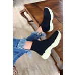 Bambi K01122000482 Siyah Yeşil Triko Kadın Sneaker