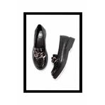 Bambi K01257067011 Siyah Rugan Kadın Loafer Ayakkabı