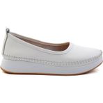 Bambi K01303018303 Beyaz Leather Kadın Casual Ayakkabı