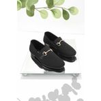 Bambi K0132030208210 Siyah Triko Kadın Loafer Ayakkabı