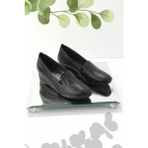 Bambi K01531199503 Siyah Leather Kadın Dolgu Topuklu Ayakkabı