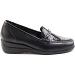 Bambi K01531254103 Siyah Leather Kadın Dolgu Topuklu Ayakkabı