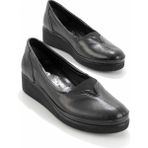 Bambi K015860601 Siyah Leather Kadın Casual Ayakkabı