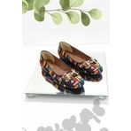 Bambi K01641167082 Siyah Nakışlı Kadın Loafer Ayakkabı