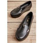 Bambi K01797002009 Siyah Kadın Loafer Ayakkabı