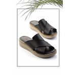 Bambi K04281030203 Siyah Leather Kadın Terlik