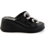 Bambi K04991060403 Siyah Leather Kadın Terlik