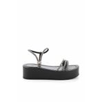 Bambi K05197222209 Siyah Platin Kadın Sandalet