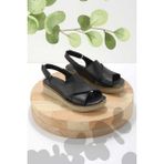 Bambi K05281203003 Siyah Leather Kadın Sandalet