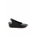 Bambi K05717250403 Siyah Leather Kadın Dolgu Topuklu Ayakkabı
