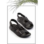 Bambi K05819400101 Siyah Nubuk Kadın Sandalet