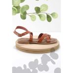 Bambi K05826017703 Turuncu Taba Leather Kadın Sandalet
