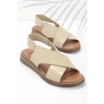 Bambi K05906131403 41 Bej Leather Kadın Sandalet