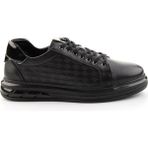 Bambi Siyah Baskılı Hakiki Deri Erkek Sneaker E01080221143