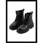 Bambi Siyah Deri Kadın Bot & Bootie K02351320503