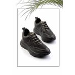 Bambi Siyah Hakiki Deri Kadın Sneaker K01480222203