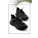 Bambi Siyah Hakiki Deri Kadın Sneaker K01480224203