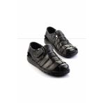Bambi Siyah Leather Erkek Sandalet 03