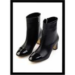 Bambi Siyah Siyah Rugan Kadın Bot & Bootie K02828335009 - Rugan Siyah