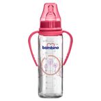 Bambino 225 ml Kırmızı Kulplu Cam Biberon