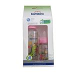 Bambino 2'Li 225 ml ve 125 ml Pembe Cam Biberon Seti
