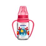Bambino B015 125 ml Kırmızı Silikon Kiraz Uçlu Kulplu Cam Biberon
