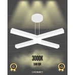 Bambino (Beyaz Kasa, Sarı Işık) Ledli Modern Sarkıt Linear LED Avize Salon Mutfak Oturma Odası Yatak Odası Antre Hol LED