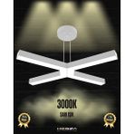 Bambino (Gri Kasa, Sarı Işık) Ledli Modern Sarkıt Linear LED Avize Salon Mutfak Oturma Odası Yatak Odası Antre Hol LED