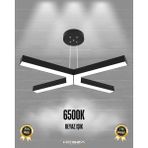 Bambino (Siyah Kasa, Beyaz Işık) Ledli Modern Sarkıt Linear LED Avize Salon Mutfak Oturma Odası Yatak Odası Antre Hol LED
