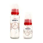 Bambino T090 2'li 225 ml ve 125 ml Kırmızı Cam Biberon Seti