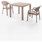 Bamboo 2 Kişilik Rattan Masa Sandalye Takımı Cappuccino