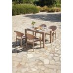 Bamboo 4 Kişilik Rattan Masa Sandalye Takımı Cappuccino