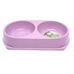 Bamboo Kedi Küçük Irk Köpek İkili Mama Ve Su Kabı 250 ML x 2 Mor
