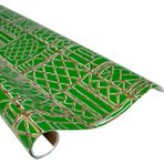 Bamboo Screen Green & Gold Gift Wrap One 30" x 8' Roll - 1 Adet - Renkli