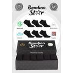 Bamboo Star Bambu Erkek Patik Düz Siyah Çorap Dikişsiz Premium Kutulu 6'Lı - 01-Siyah - 40 - 45