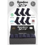Bamboo Star Bambu Erkek Soket Uzun Düz Lacivert Dikişsiz 6'lı Premium Kutulu Çorap - 40 - 45