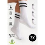 Bamboo Star Bambu Kadın Beyaz Kaydırmaz Taban Silikon Baskı Yoga Fitness Pilates Bale Dans Tenis Çorabı 3'lü - 6-Beyaz - 36 - 40