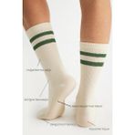 Bamboo Star Bambu Kadın Ekru Kaydırmaz Taban Silikon Baskı Yoga Fitness Pilates Bale Dans Tenis Çorabı - 36 - 40