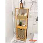 Bambu 3 Raflı Kirli Sepeti, Çok Amaçlı Banyo Düzenleyici, Çamaşır Sepeti Organizer, Raf