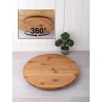 Bambu 360 Derece Dönen Lüx Servis Sunum Tabağı, 30 Cm, Pizza ve Peynir Sunum Tahtası