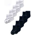 Bambu 8li Çocuk Çorap Seti | Kız Erkek Unisex - Beyaz - Siyah - 7 - 8 Yaş