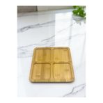 Bambu Ahşap Bölmeli Kare Dekoratif Çerezlik Sunumluk 20 * 20 CM (vivatti) Kahverengi Belirtilmemiş