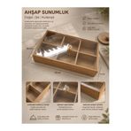 Bambu Ahşap Bölmeli Sunumluk – Şeffaf plastik kapaklı Düzenleyici Kutu