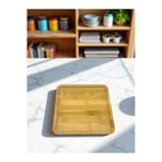 Bambu Ahşap Kare Servis Sunum Tabağı Kahvaltılık, Çerezlik, Sunumluk 20 CM (vivatti) Kahverengi 20 cm