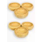 Bambu Ahşap Sosluk Ve Çerezlik 10 Cm 6'Lı Set