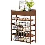 Bambu Ayakkabı Rafı Çok Seviyeli Giriş Yolu - Oturma Odası Banyo Ofis için Çekmeceli 3/4/5 Katmanlı Basit Depolama Rafı - 4.80×25×102cm