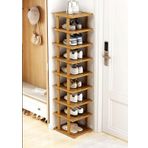 Bambu Ayakkabı Rafı Dar Alanlar için İstiflenebilir Ayakkabı Koridor Yatak Odası En veya Gardırop için Yüksek Hacimli Ayakkabı Raflı Dikey Ayakkabı Dolabı Kolay Kurulum (26cm9 Kat)