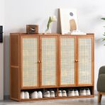 Bambu Ayakkabı Rafı Uzun Ayakkabı nizer SpaceSaving Ayakkabı Dolabı Giriş Koridoru Oturma Odası Ahşap Depolama Çözümü (120 × 32 × 93 cm)